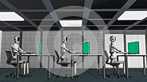 We are the robots, robots working in an office