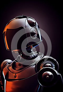 Robots. Soldier Robot hyper realistic. Conceptual project 2025. Futuristic interpretation. Illustration for advertising, cartoons photo