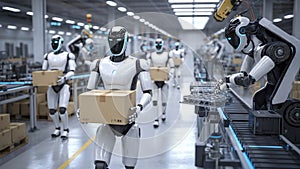 Robots Working in Automated Smart Factory