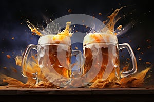 Robust Beer mug clashing. Generate Ai