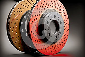 robust brake discs with red pad for brake repair