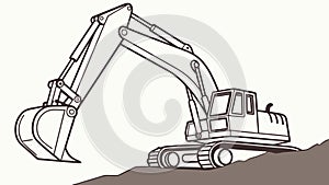 Robust Excavator Machine, Essential for Heavy Construction Work, vector design Generative AI
