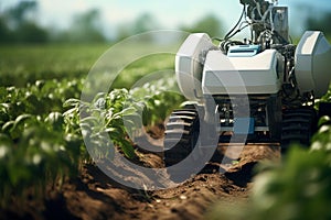 Robust Farm agriculture robot. Generate Ai photo