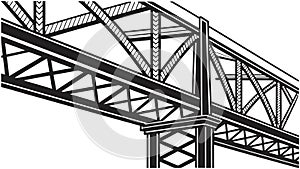 Robust Metal Bridge Structure Industrial Design, vector design Generative AI