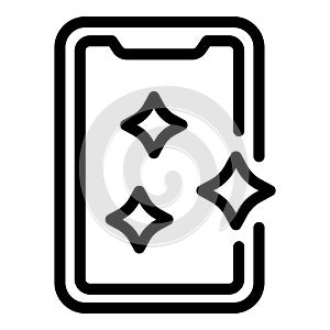 Robust new phone glass icon outline vector. Tempered anti breakage mirror