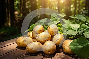 Robust Ripe potatoes fresh. Generate Ai photo
