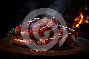 Robust Smoked sausage. Generate Ai photo