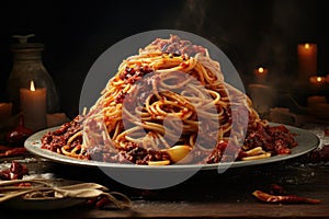 Robust Spaghetti Bolognese. Generate AI photo