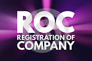 ROC - Registration Of Company acronym, business concept background