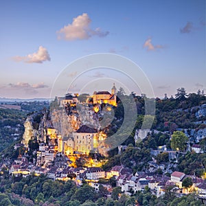 Rocamadour Midi-Pyrenees France Twilight