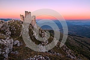 Rocca Calascio at dusk, Abruzzo, Italy