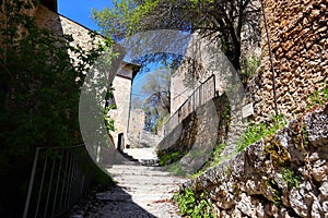 Rocca Calascio, mountaintop medieval town with the Castle of Rocca Calascio