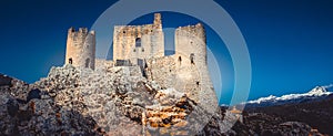 Rocca Calascio ruins in Abruzzo - Gran Sasso National Park area in south Italy