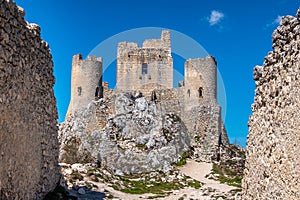 Rocca Calascio ruins in Abruzzo - Gran Sasso National Park area in south Italy