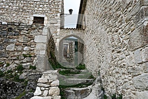 Rocca caramanico town in the majella mountain area of Abruzzo Italy