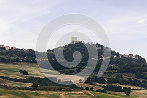 The Rocca di Tentennano - the medieval tower that dominates the village of Rocca d`Orcia