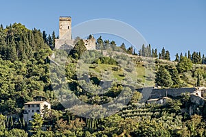 The Rocca Minore of Assisi, Perugia, Italy, surrounded by nature photo