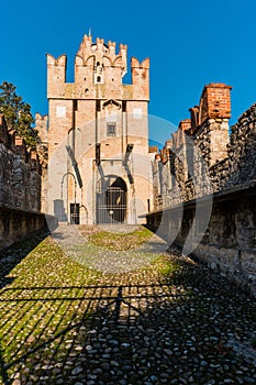 Rocca Scaligera castle in Sirmione town on the Garda Lake, Brescia, Italy