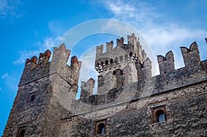 Rocca Scaligera castle in Sirmione town near Garda Lake in Italy