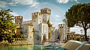 Rocca Scaligera castle in Sirmione town near Garda Lake