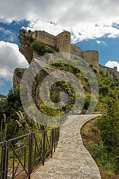 The Roccascalegna castle is located in the town of the same name, in the province of Chieti