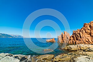 Rocce Rosse beach on a sunny day