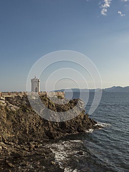 The Rocchetta Lighthause in Piombino, on a summer afternoon