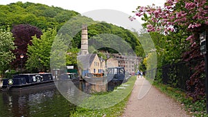 The Rochdale Canal in Hebden Bridge, Northern England