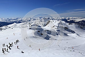 Roche de Mio, Winter landscape in the ski resort of La Plagne, France