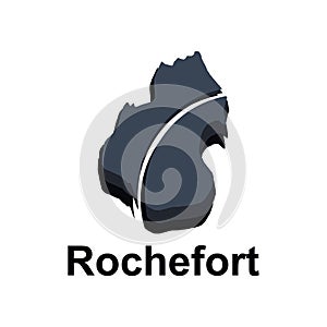 Rochefort City of France map vector illustration, vector template with outline graphic sketch design