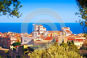 The Rocher of Monaco overlooking the mediterranean sea photo