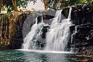 Rochester Falls. Cascade waterfall in Mauritius island