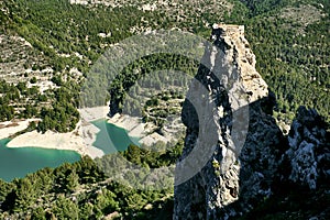 Rock of Alcala and Guadalest reservoir. Spain