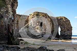 Rock Formations at Perranporth Beach, on the North Cornwall Coast