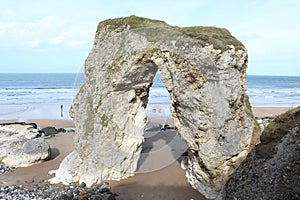 Rock arch at Whiterocks Beach, Portrush, County Antrim, N. Ireland