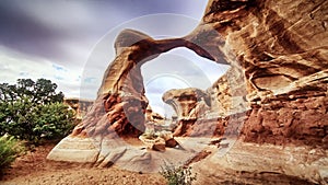 Rock in arches national park - panoramic view- sky scenics - nature 2018