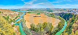 Panorama of Guadalete river bend, Arcos, Spain photo