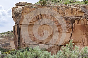 Rock art panel in Sego Canyon, Utah