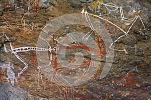 Rock art at Ubirr, kakadu national park, australia photo