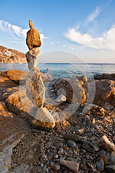 Rock balancing