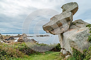 Rock balancing on another rock