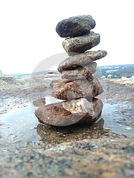 Rock balancing