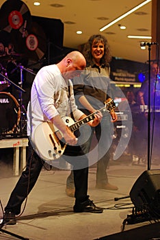 Rock band in concert