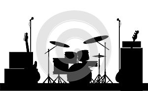 Rock Band Equipment Silhouette