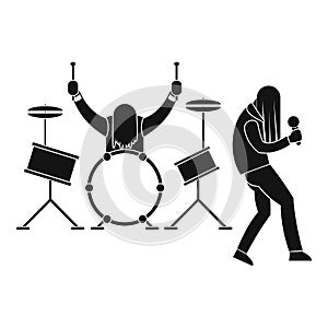 Rock band icon, simple style