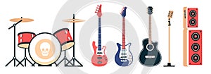Rock band instruments set