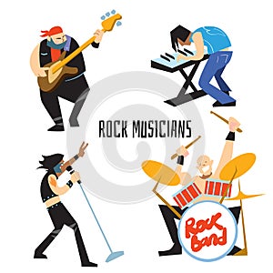 Rock band music group with musicians