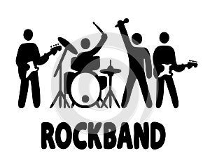 Rock band simple illustration