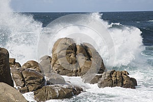 Rock at Barca Point, Muxia; Fisterra; Costa de la Muerte; Galicia photo