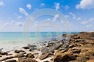 Rock beach over seacoast